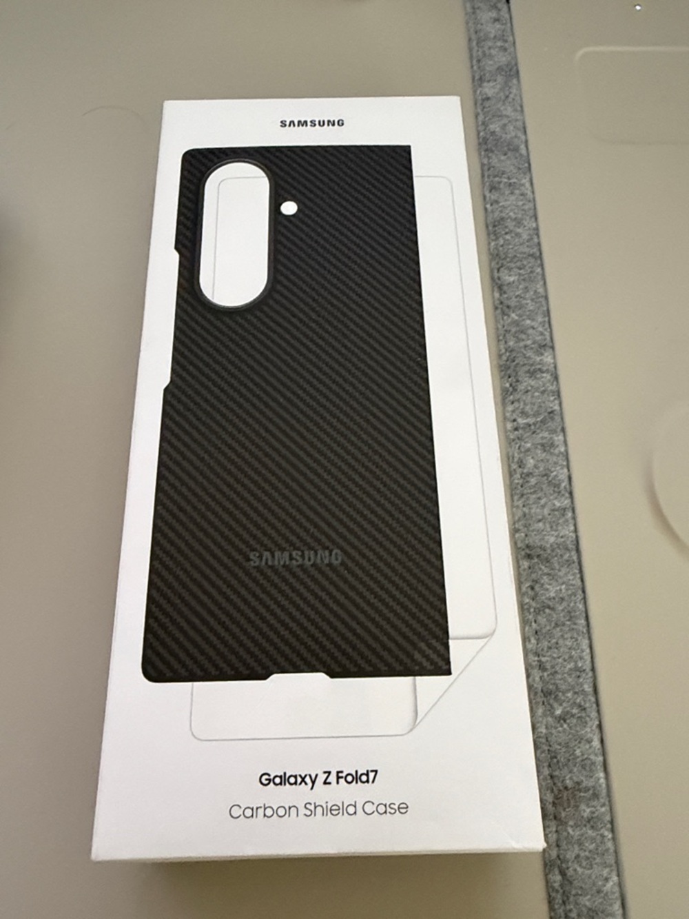 Samsung Carbon Shield Case for Galaxy Z Fold7 - Black Carbon Texture